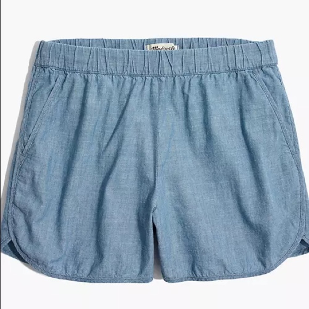 Madewell Chambray pull on shorts